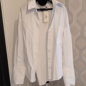 Olivaceous Crisp White Button Down Shirt